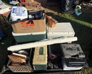 Coolers, cases and assorted household items