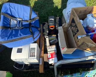 Folding outdoor chairs and assorted goods