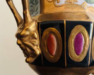 Pair of Chinoiserie Old Paris Urns