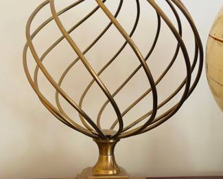 Pair of Brass Spiraled Globes