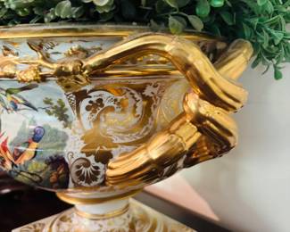 Pair of 19th Century Porcelain Urn w/ Birds