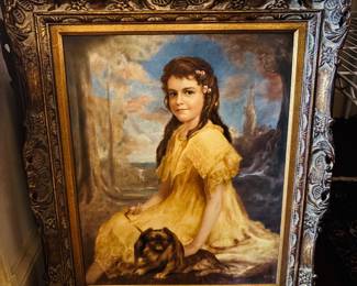 Painting of Girl & Dog