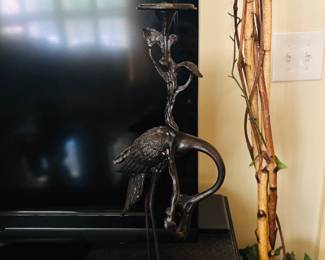 Pair of Crane & Turtle Candlesticks