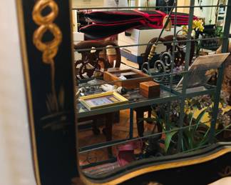 Black Lacquer Chinese Style Mirror