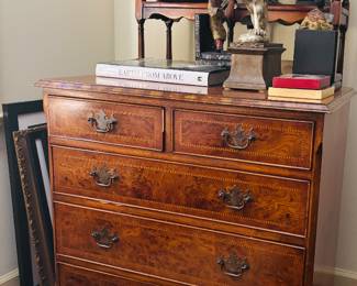 Pair of 20th Century English Chest w/ Burled Walnut