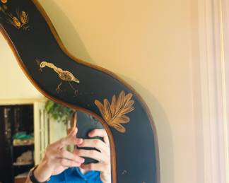 Black Lacquer Chinese Style Mirror
