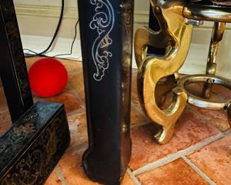 Pair of Black Lacquered Asian Tables