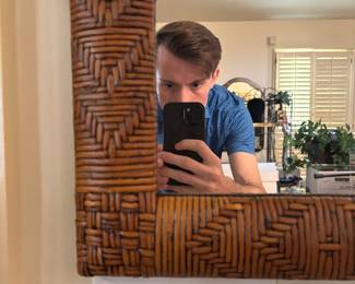 Arched Rattan Mirror