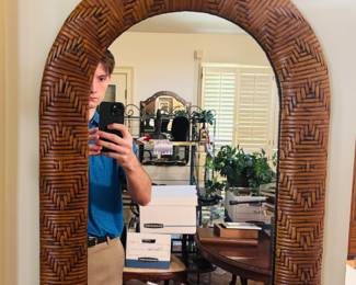 Arched Rattan Mirror