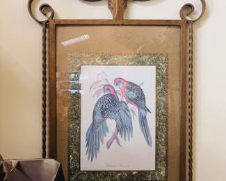 Pair of Bird Engravings in Ornate Metal Frames