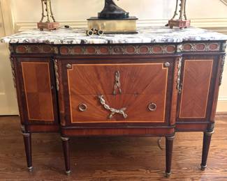 French Marble Top Chest - WE HAVE ALL THE ORMULU IN DRAWER