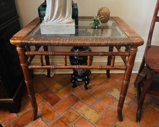Pair of Faux Bamboo Side Tables