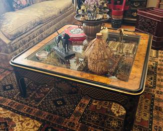 Drexel Heritage Coffee Black Lacquer Coffee Table