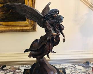 Bronze Guardian Angel Statue By Peter Aspit