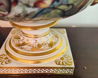 Pair of 19th Century Porcelain Urn w/ Birds