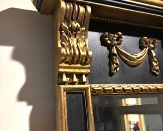 Black & Giltwood Triple Mirror Mantle Mirror