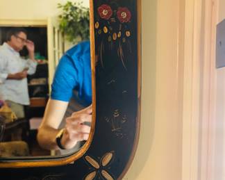 Black Lacquer Chinese Style Mirror
