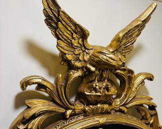 Gilt & Ebonized Federal Style Convex Mirror