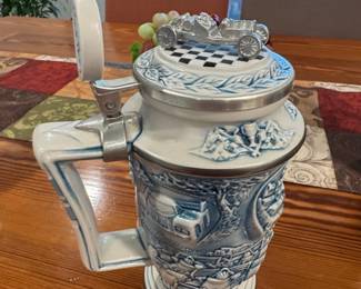 1989 Avon Racing Car Ceramic Beer Stein