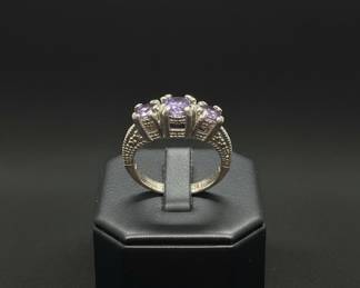 Sterling Silver Three-Stone Ring