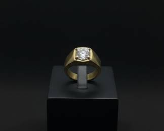 14K Gold Ring with Glass Stone