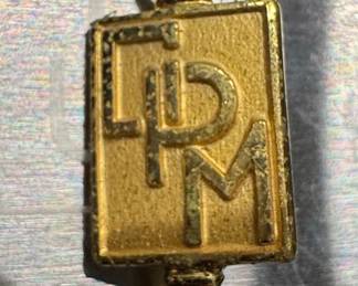 Vintage 10K Gold Filled 'LPM' Honor Society Key Pendant