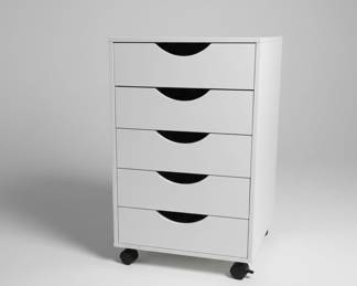 White 5-Drawer Mobile Storage Unit