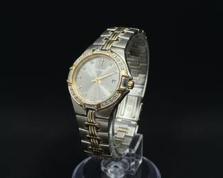 Seiko 7N82-0DT0 Two-Tone Diamond Bezel Watch