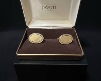 Vintage Avon Citation gold-tone oval cufflinks