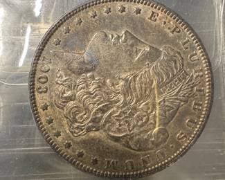 Three American Morgan Silver Dollars (1903, 1921)