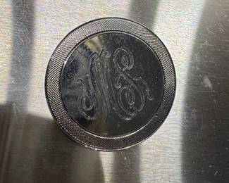 Vintage Sterling Silver Monogrammed Brooch