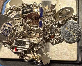 Vintage Sterling Silver Loaded Charm Bracelet