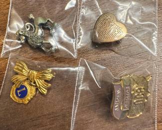 Collection of Vintage Organizational, Service, and Commemorative Pins