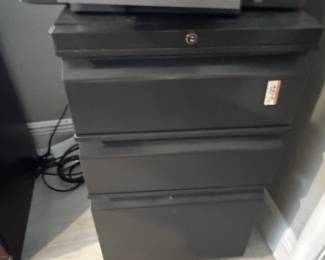 Three-Drawer Mobile Metal File Cabinet