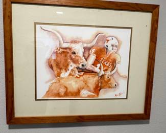 Roy Speltz Texas Longhorn Football Watercolor