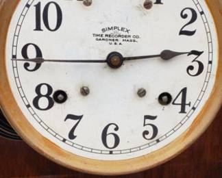 Antique Simplex Oak Employee Punch Clock