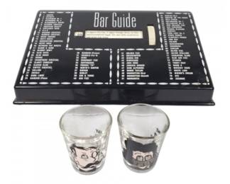 MCM Bar Guide by Glenn Shaw with Roving Eye Shot Glasses