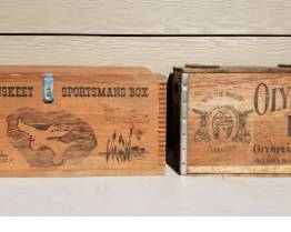 Vintage Olympia Beer & Mattamuskeet Sportsmans Wooden Boxes