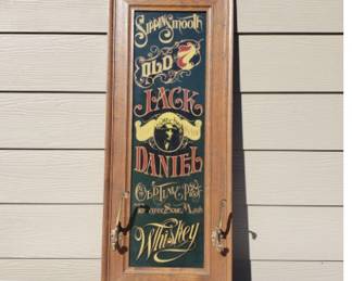 Jack Daniel's Whiskey Wall Sign with Hooks