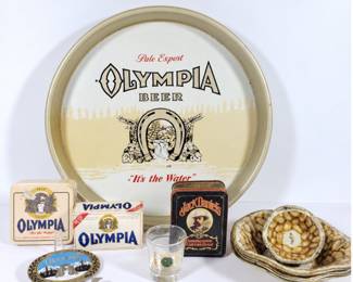 Vintage Olympia Beer & Jack Daniel's Barware Lot