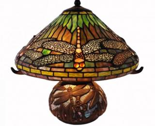 Tiffany-Style Dragonfly Stained Glass Table Lamp