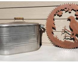 Galvanized Wash Tub & Eagle Saw Blade Cutout