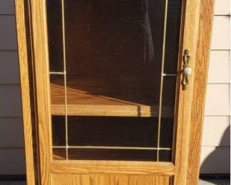 Oak Glass Door Display Cabinet