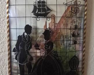 VICTORIAN STYLE GLASS PICTURE