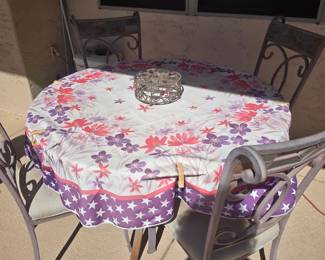 GLASS TOP TABLE WITH 4 CHAIRS