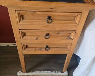 WOODEN BEDSIDE TABLE
