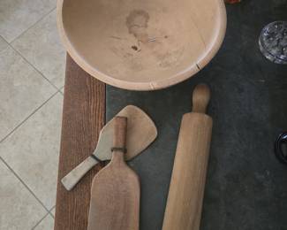 WOODEN DOUGH BOWL SET