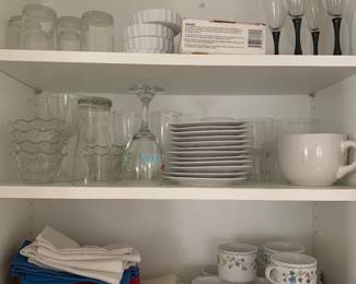 various dishes and glassware