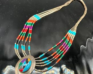 Edith James Navajo Liquid Silver Necklace
