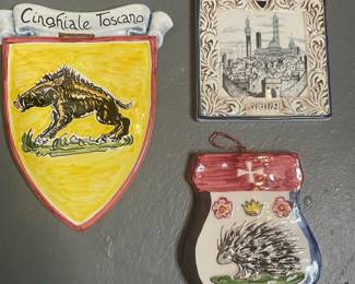 Italian Majolica Ceramic Wall Plaques